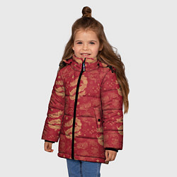 Куртка зимняя для девочки The chinese dragon pattern, цвет: 3D-красный — фото 2
