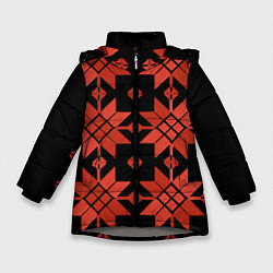 Зимняя куртка для девочки Удмуртский - вертикаль black