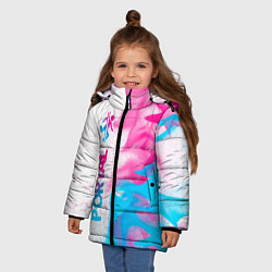 Куртка зимняя для девочки Portal neon gradient style: по-вертикали, цвет: 3D-черный — фото 2