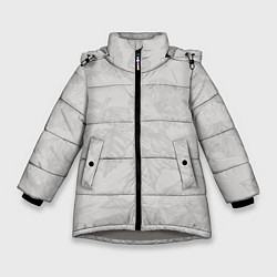 Куртка зимняя для девочки Цветы в бежевых тонах, цвет: 3D-светло-серый