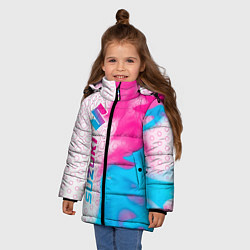 Куртка зимняя для девочки Suzuki neon gradient style: по-вертикали, цвет: 3D-черный — фото 2