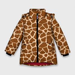 Куртка зимняя для девочки Кожа жирафа - giraffe, цвет: 3D-красный