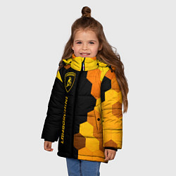 Куртка зимняя для девочки Lamborghini - gold gradient: по-вертикали, цвет: 3D-черный — фото 2