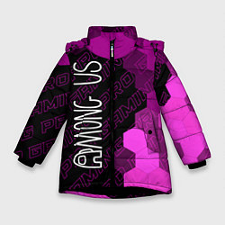Куртка зимняя для девочки Among Us pro gaming: по-вертикали, цвет: 3D-черный