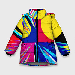 Куртка зимняя для девочки Pop art composition - neural network, цвет: 3D-светло-серый