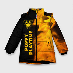 Куртка зимняя для девочки Poppy Playtime - gold gradient: по-вертикали, цвет: 3D-черный