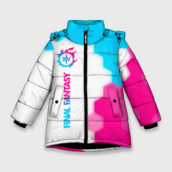 Зимняя куртка для девочки Final Fantasy neon gradient style: по-вертикали