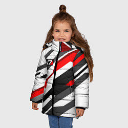 Куртка зимняя для девочки Mass effect - white uniform n7, цвет: 3D-красный — фото 2