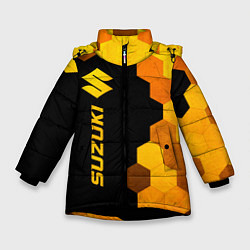 Куртка зимняя для девочки Suzuki - gold gradient: по-вертикали, цвет: 3D-черный