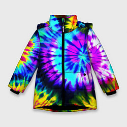 Куртка зимняя для девочки Abstraction colorful composition, цвет: 3D-черный