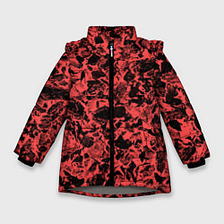 Куртка зимняя для девочки Каменная текстура коралловый, цвет: 3D-светло-серый