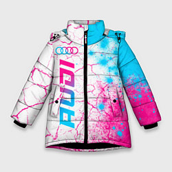 Зимняя куртка для девочки Audi neon gradient style: по-вертикали