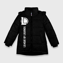 Куртка зимняя для девочки League of Legends glitch на темном фоне: по-вертик, цвет: 3D-черный