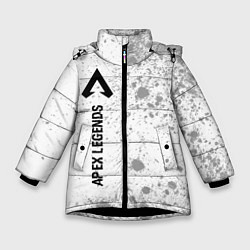 Куртка зимняя для девочки Apex Legends glitch на светлом фоне: по-вертикали, цвет: 3D-черный