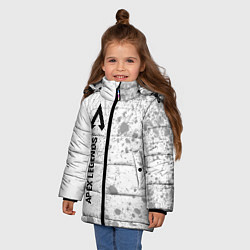 Куртка зимняя для девочки Apex Legends glitch на светлом фоне: по-вертикали, цвет: 3D-черный — фото 2