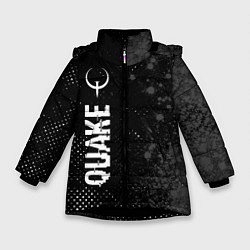 Куртка зимняя для девочки Quake glitch на темном фоне: по-вертикали, цвет: 3D-черный