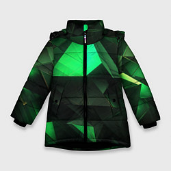 Куртка зимняя для девочки Геометрические фигуры, цвет: 3D-черный