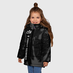 Куртка зимняя для девочки Counter-Strike 2 glitch на темном фоне по-вертикал, цвет: 3D-черный — фото 2