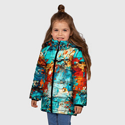 Куртка зимняя для девочки Голубая ржавчина, цвет: 3D-светло-серый — фото 2