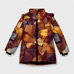 Зимняя куртка для девочки Паттерн камни и кристаллы