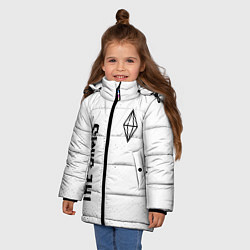 Куртка зимняя для девочки The Sims glitch на светлом фоне вертикально, цвет: 3D-черный — фото 2