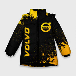 Куртка зимняя для девочки Volvo - gold gradient вертикально, цвет: 3D-черный