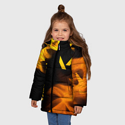 Куртка зимняя для девочки Valorant - gold gradient вертикально, цвет: 3D-черный — фото 2