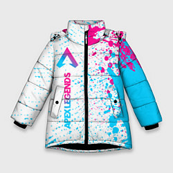 Зимняя куртка для девочки Apex Legends neon gradient style по-вертикали