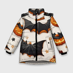 Куртка зимняя для девочки Сладкий хеллоуин, цвет: 3D-светло-серый