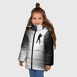 Куртка зимняя для девочки Counter Strike glitch на светлом фоне вертикально, цвет: 3D-черный — фото 2