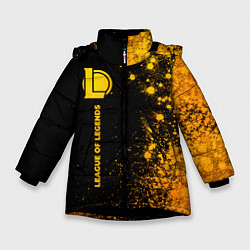 Куртка зимняя для девочки League of Legends - gold gradient по-вертикали, цвет: 3D-черный