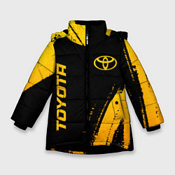 Куртка зимняя для девочки Toyota - gold gradient вертикально, цвет: 3D-черный