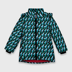Куртка зимняя для девочки Изумрудная чешуя дракона, цвет: 3D-красный