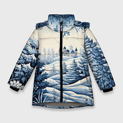 Куртка зимняя для девочки Зимняя сказка 2024, цвет: 3D-светло-серый