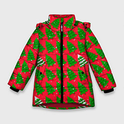 Зимняя куртка для девочки Рождественские ёлки
