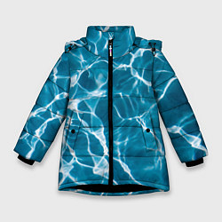 Куртка зимняя для девочки Кристально чистая вода, цвет: 3D-черный