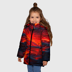 Куртка зимняя для девочки Текущая магма, цвет: 3D-красный — фото 2