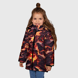 Куртка зимняя для девочки Бурлящая лава, цвет: 3D-светло-серый — фото 2