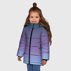 Куртка зимняя для девочки Градиент синий фиолетовый голубой, цвет: 3D-черный — фото 2