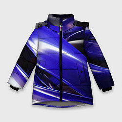 Зимняя куртка для девочки Blue black abstract
