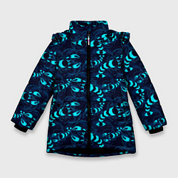 Куртка зимняя для девочки Голубые раки, цвет: 3D-черный
