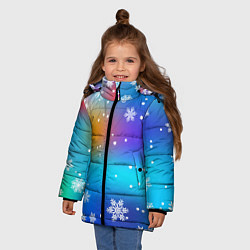 Куртка зимняя для девочки Снегопад на Новый год, цвет: 3D-красный — фото 2