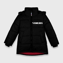 Куртка зимняя для девочки Самурай - Киберпанк 2077, цвет: 3D-красный