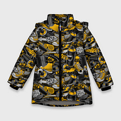 Куртка зимняя для девочки Graffiti style, цвет: 3D-светло-серый