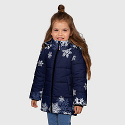 Куртка зимняя для девочки Воздушные снежинки, цвет: 3D-черный — фото 2