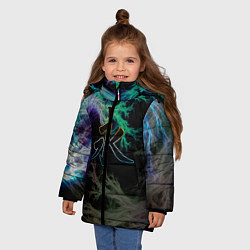 Куртка зимняя для девочки Неоновый иероглиф, цвет: 3D-красный — фото 2