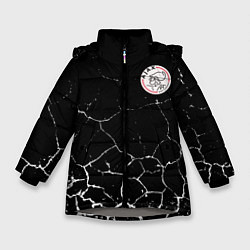 Куртка зимняя для девочки Фк Аякс арт, цвет: 3D-светло-серый