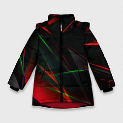 Куртка зимняя для девочки Текстуры хрусталь, цвет: 3D-красный