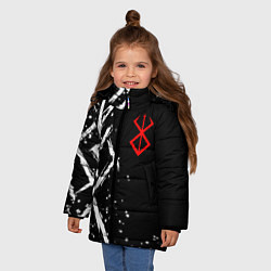 Куртка зимняя для девочки Знак жертвы из аниме берсерк, цвет: 3D-черный — фото 2