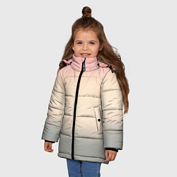 Куртка зимняя для девочки Персиковый и серый градиент, цвет: 3D-светло-серый — фото 2